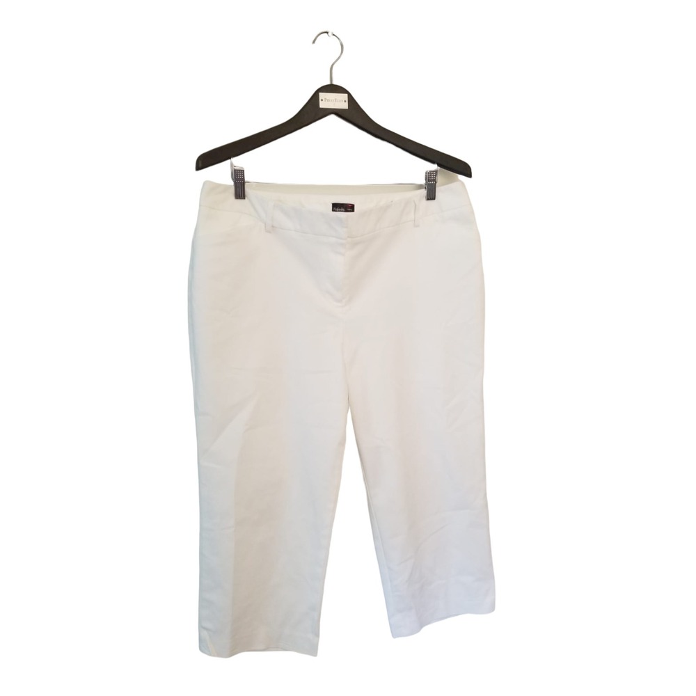 Rafaella Curvy White Capri Short Women's Pants Size 16 36 37 Inseam 21 in